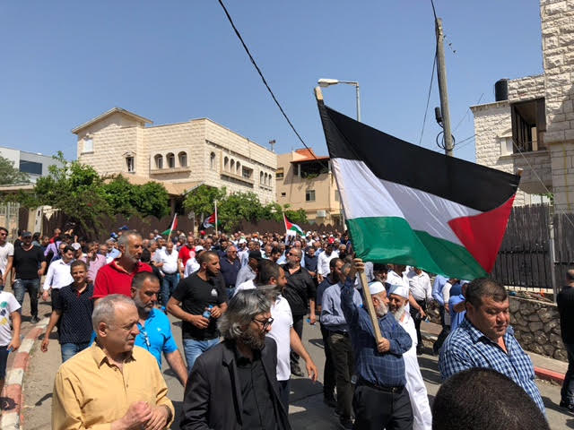 اختتام مسيرة سخنين القطرية تضامنا مع مسيرة العودة في غزة